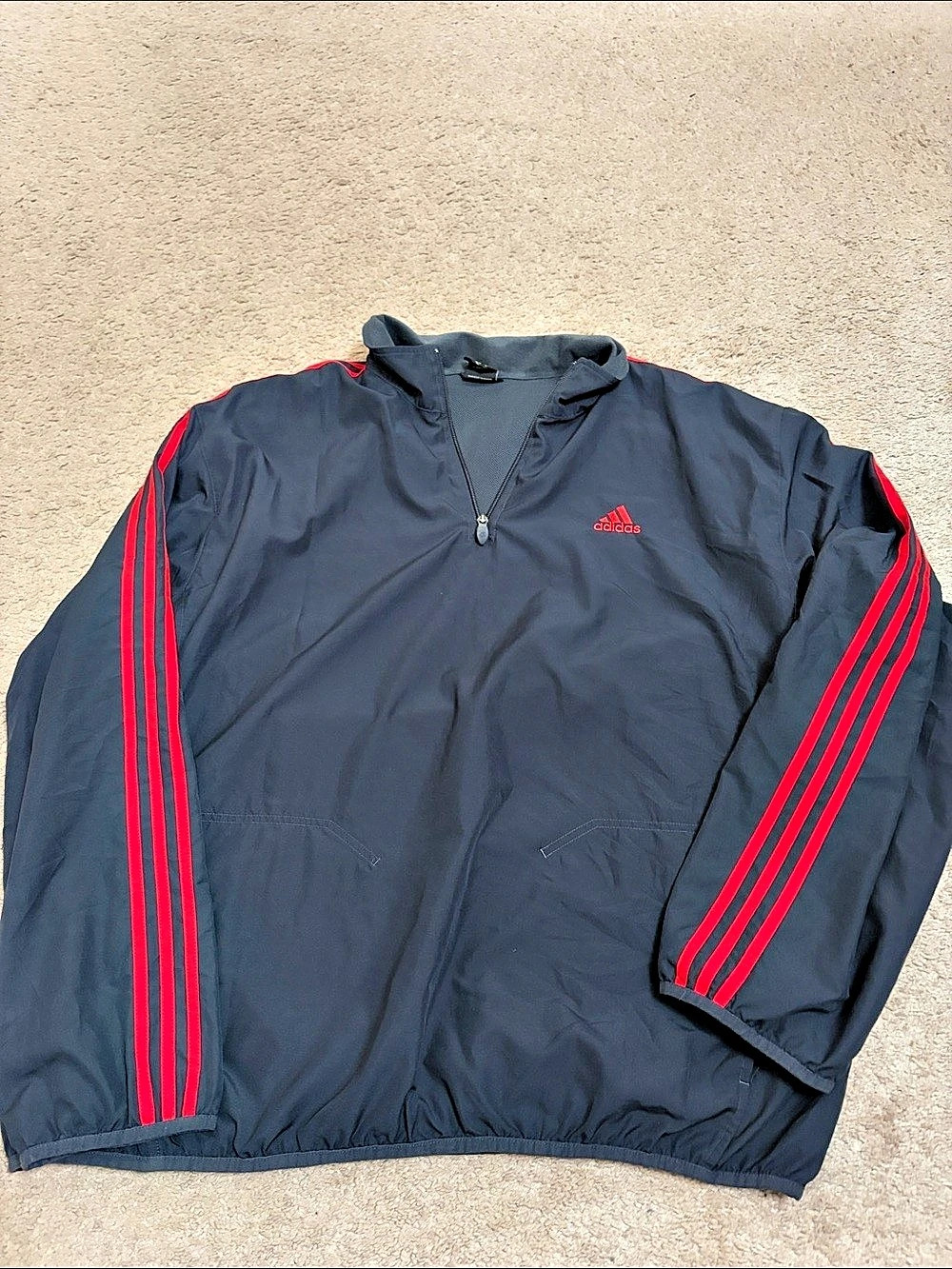 adidas Men's Windbreaker in Black& Red